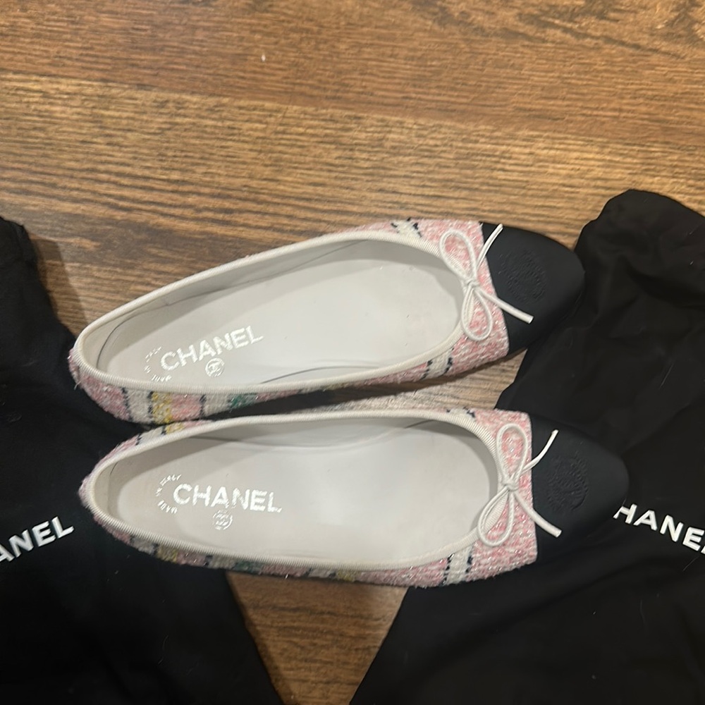 Chanel ballet flats tweed spring 24’